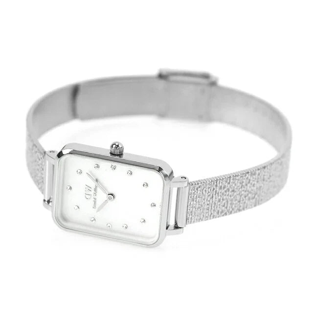 Daniel Wellington Quadro Pressed Piano Lumine Silver MOP White Women's Watch - DW00100580