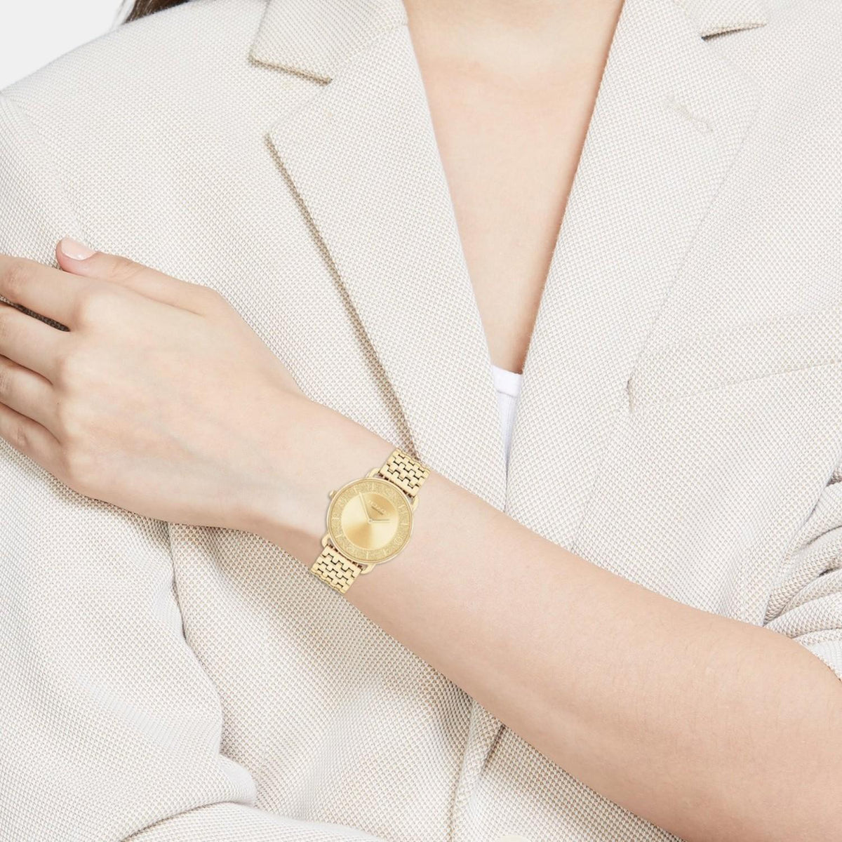 Coach Elliot Quartz Gold Dial Analog Stainless Steel Women's Watch - 14504374