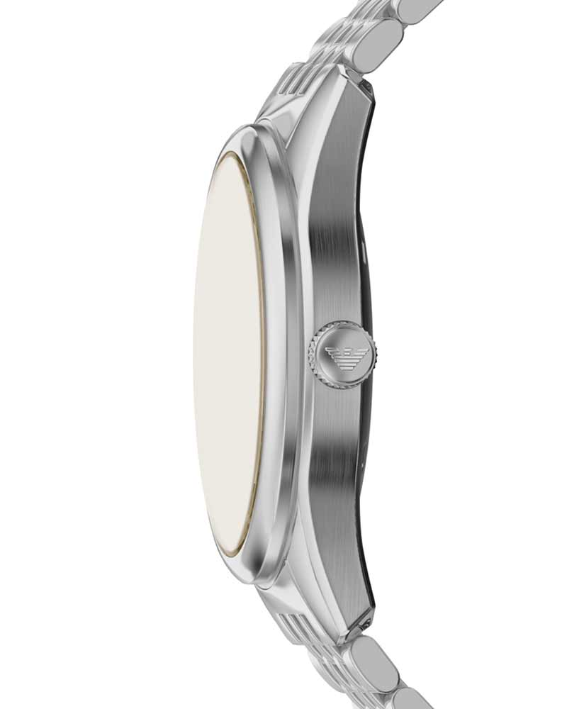 Emporio Armani Antonio watch side profile showing slim stainless steel case