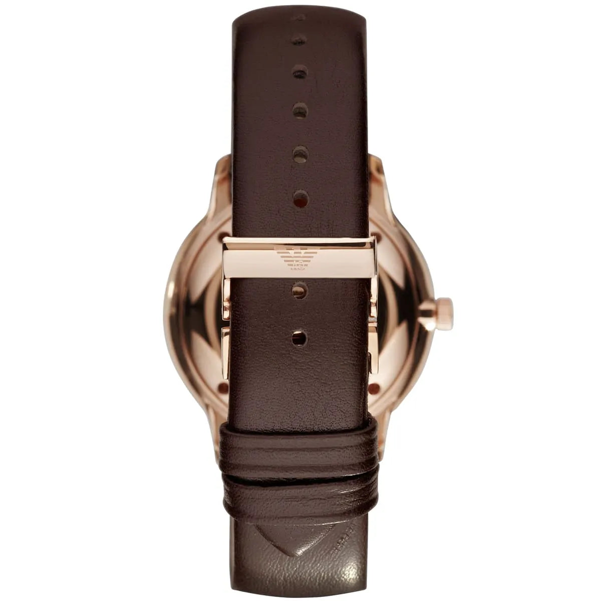 Emporio Armani Classic Brown Dial Brown Leather Strap Watch For AR0383