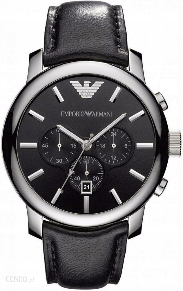 Emporio Armani AR0431 chronograph watch with black dial and silver-tone case