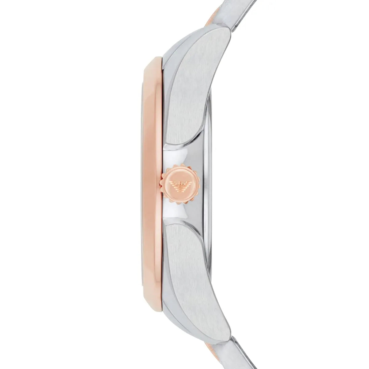 Emporio Armani White Dial Two Tone Stainless Steel Strap Women's Watch - AR11029