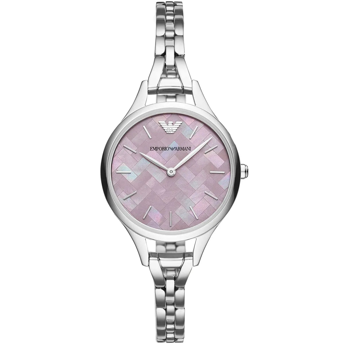 Emporio Armani Aurora Pink Dial Silver Steel Strap Watch AR11122