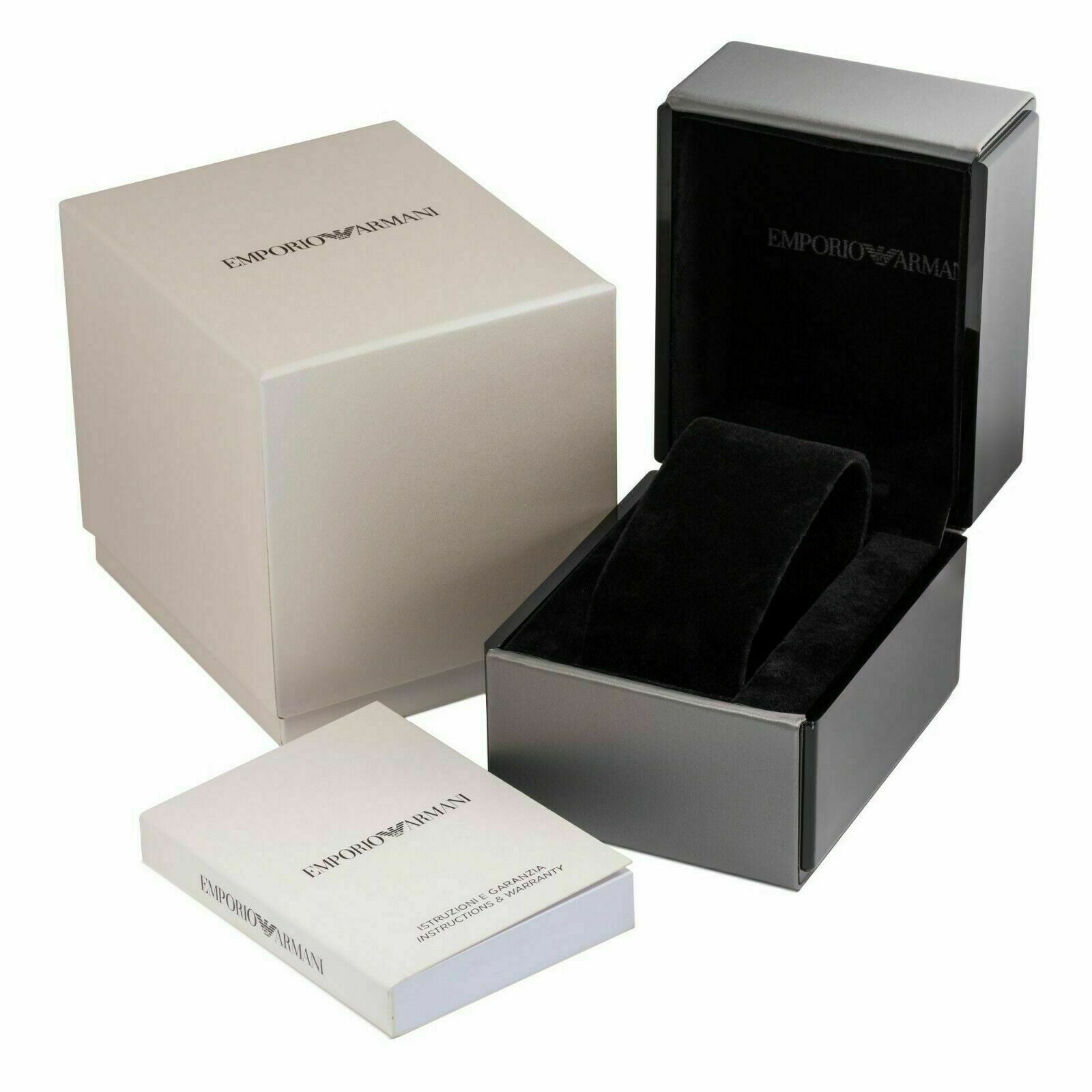 Emporio Armani AR11354 watch presentation box with outer carton and documentation