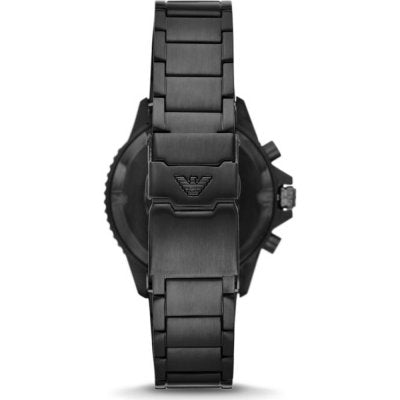 Emporio Armani AR11363 watch rear view showing stainless steel band
