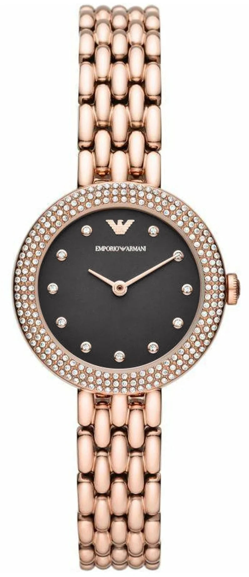 Emporio Armani Quartz Stainless Steel Black Dial 30mm Women's Watch - AR11372