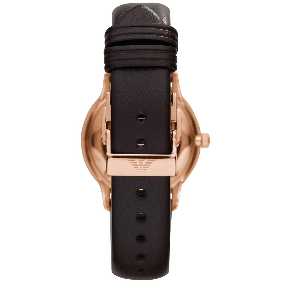 Emporio Armani Classic Quartz Mother of Pearl Dial Brown Leather Strap Watch AR1601