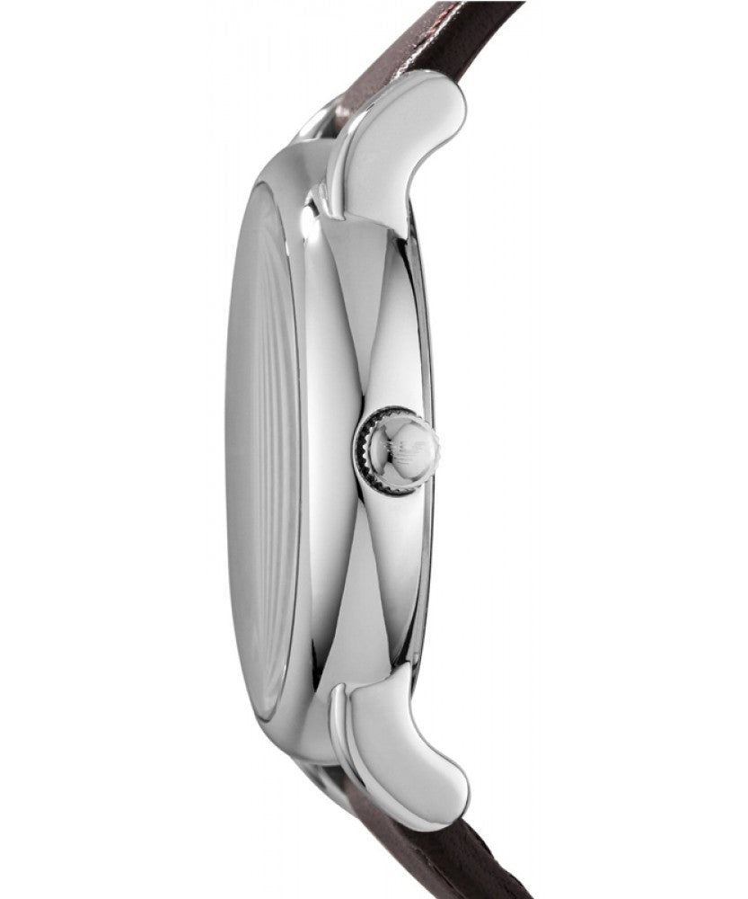 Emporio Armani AR1729 watch side profile showing case thickness and crown