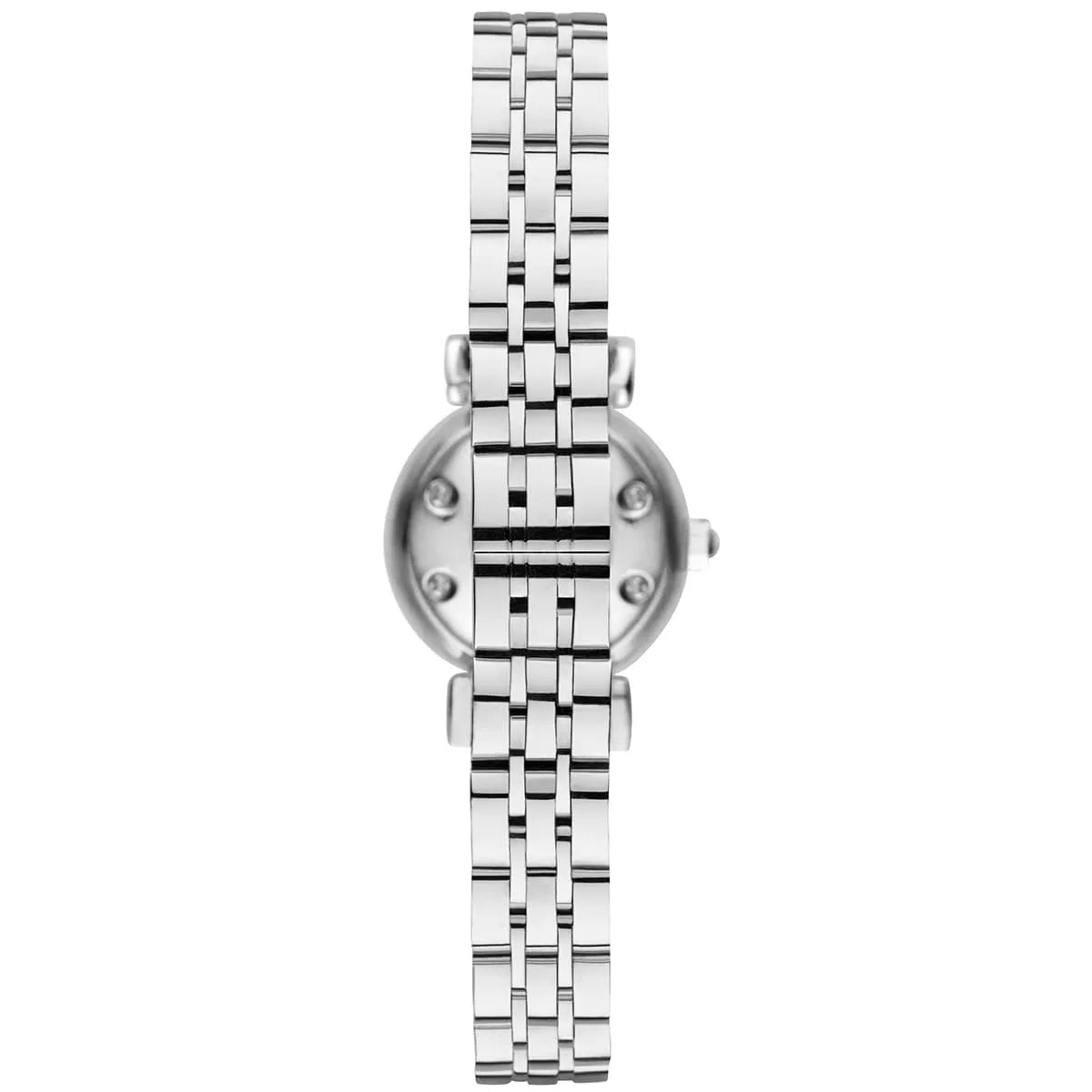 Emporio Armani Classic Gianni T Bar Crystals Pink Dial Silver Steel Strap Women's Watch - AR1781