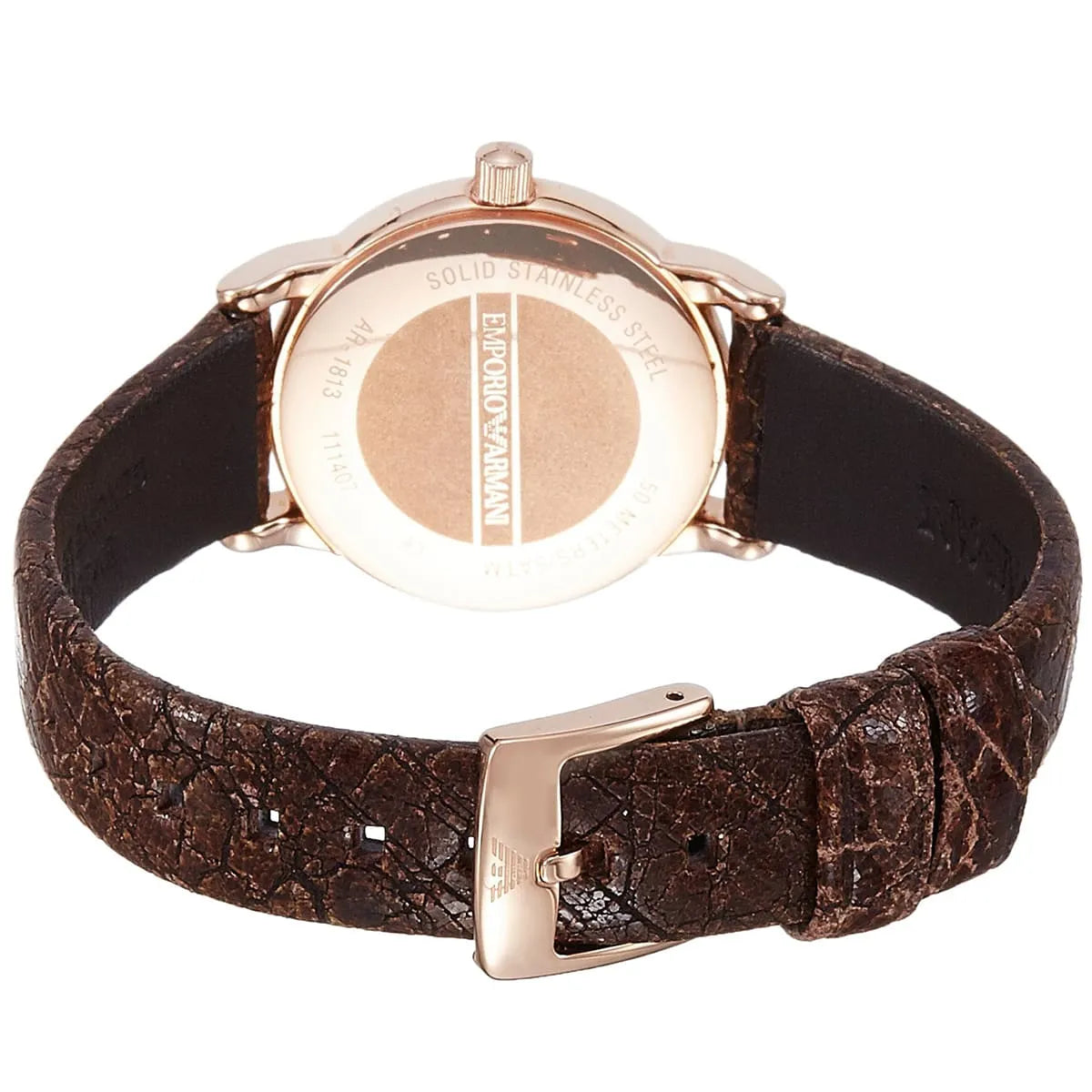Emporio Armani Black Leather Quartz Men's Watch - AR1813
