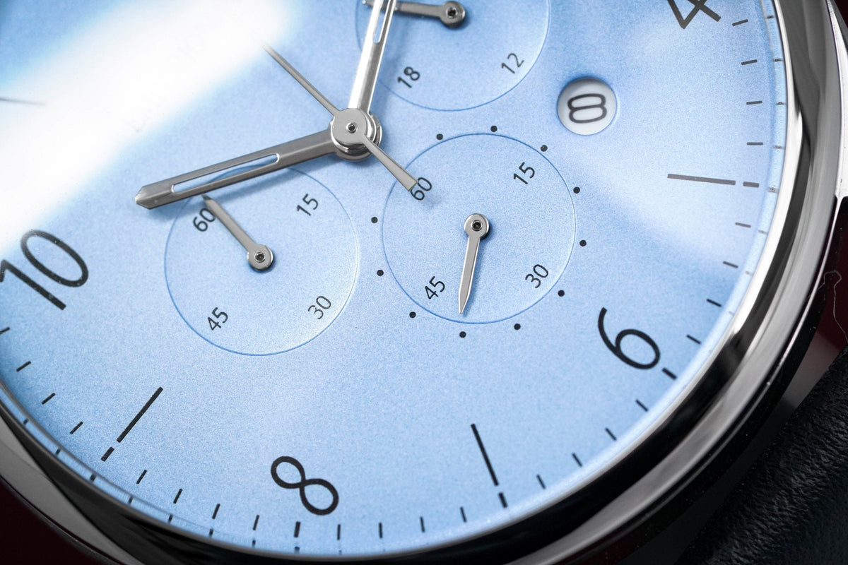 Emporio Armani Chronograph Blue Dial Blue Leather Strap Men Watch - AR1889