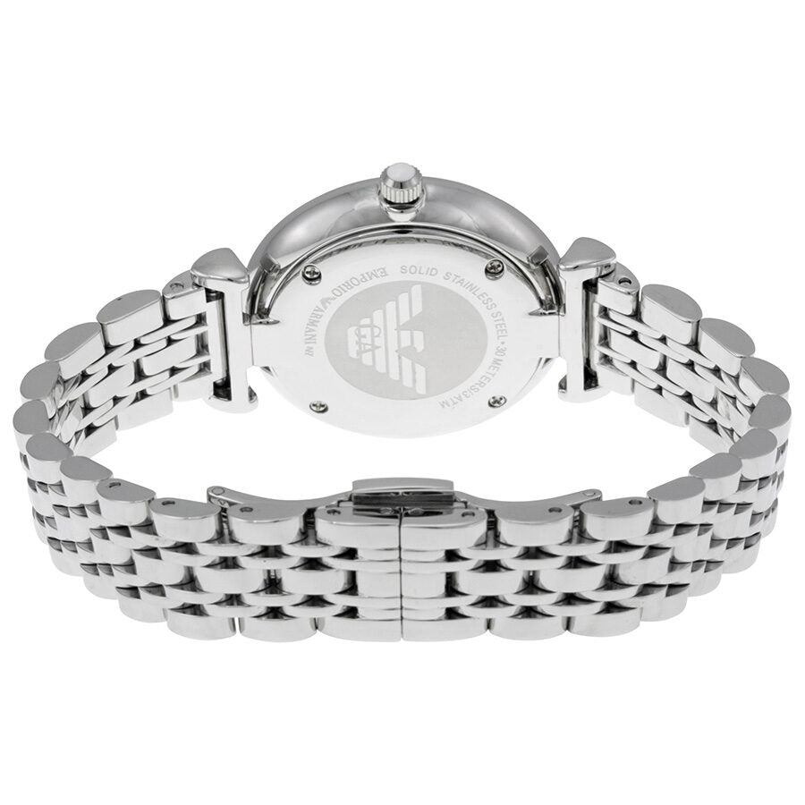 Emporio Armani AR1925 caseback and stainless steel bracelet detail view