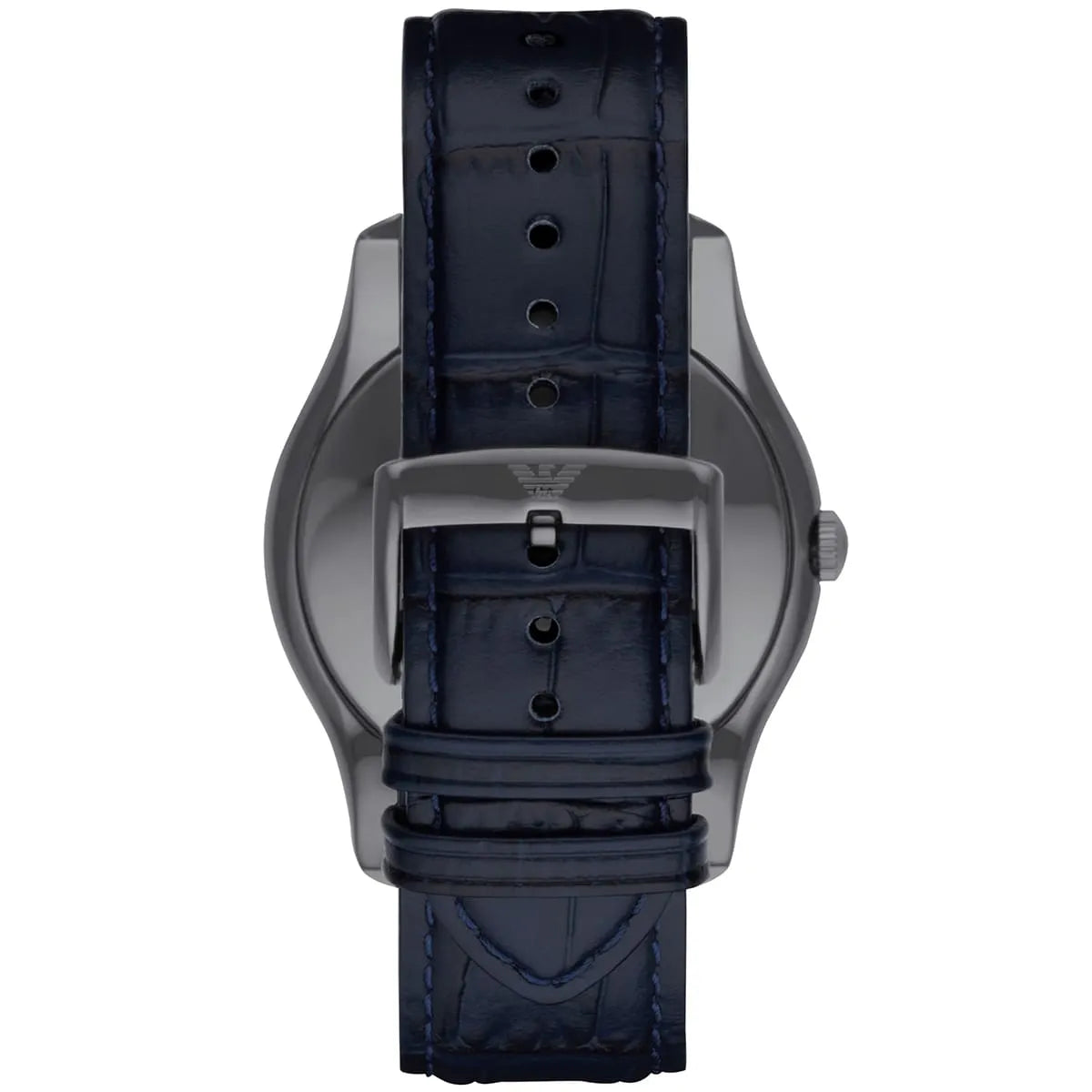 Emporio Armani AR1986 navy crocodile-embossed leather strap with buckle