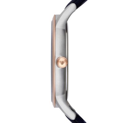 Side profile of Emporio Armani AR2506 showing case thickness and strap