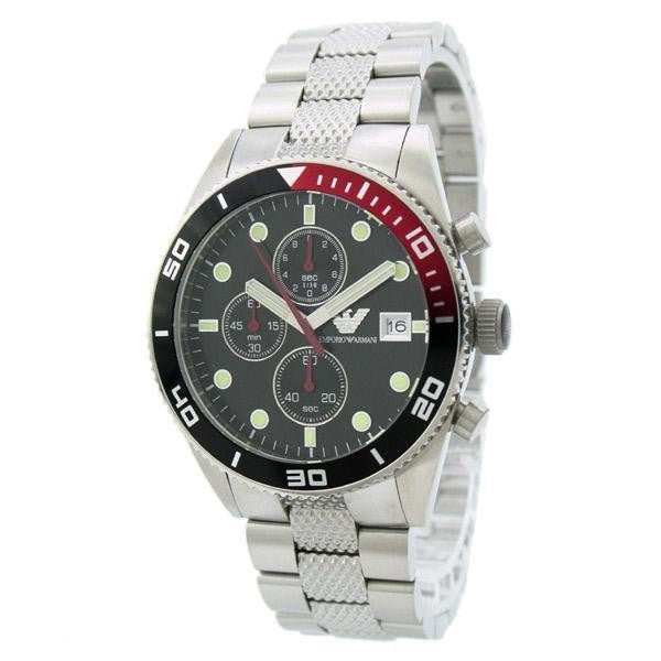 Emporio Armani Silver Classic Chronograph Mens Watch - AR5855