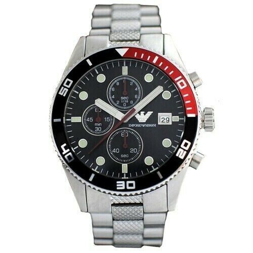 Emporio Armani Silver Classic Chronograph Mens Watch - AR5855