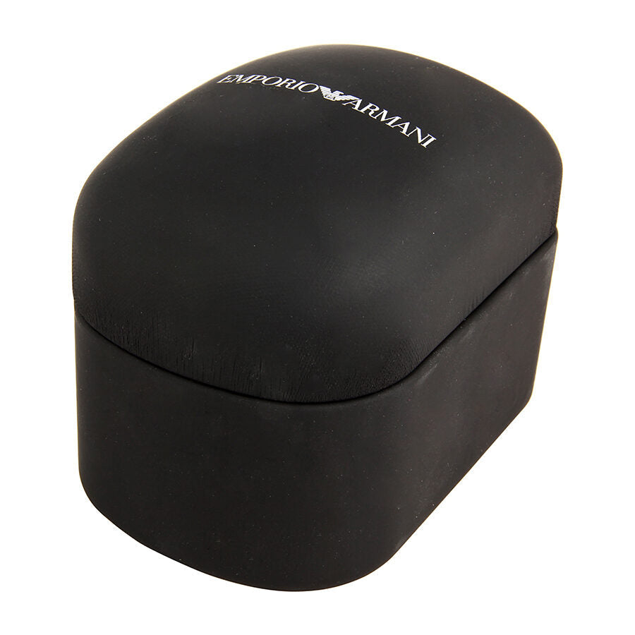 Emporio Armani Sport Chronograph watch box, black with brand logo embossed
