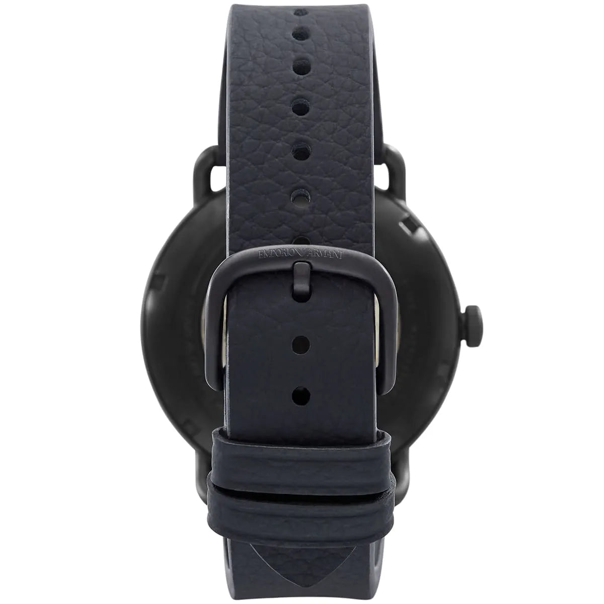 Emporio Armani AR60028 black leather strap with buckle detail and anchor links