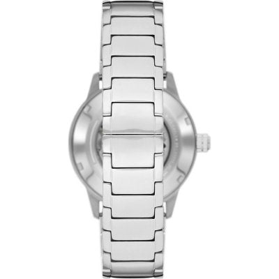 Emporio Armani AR60052 caseback view showing stainless steel bracelet clasp