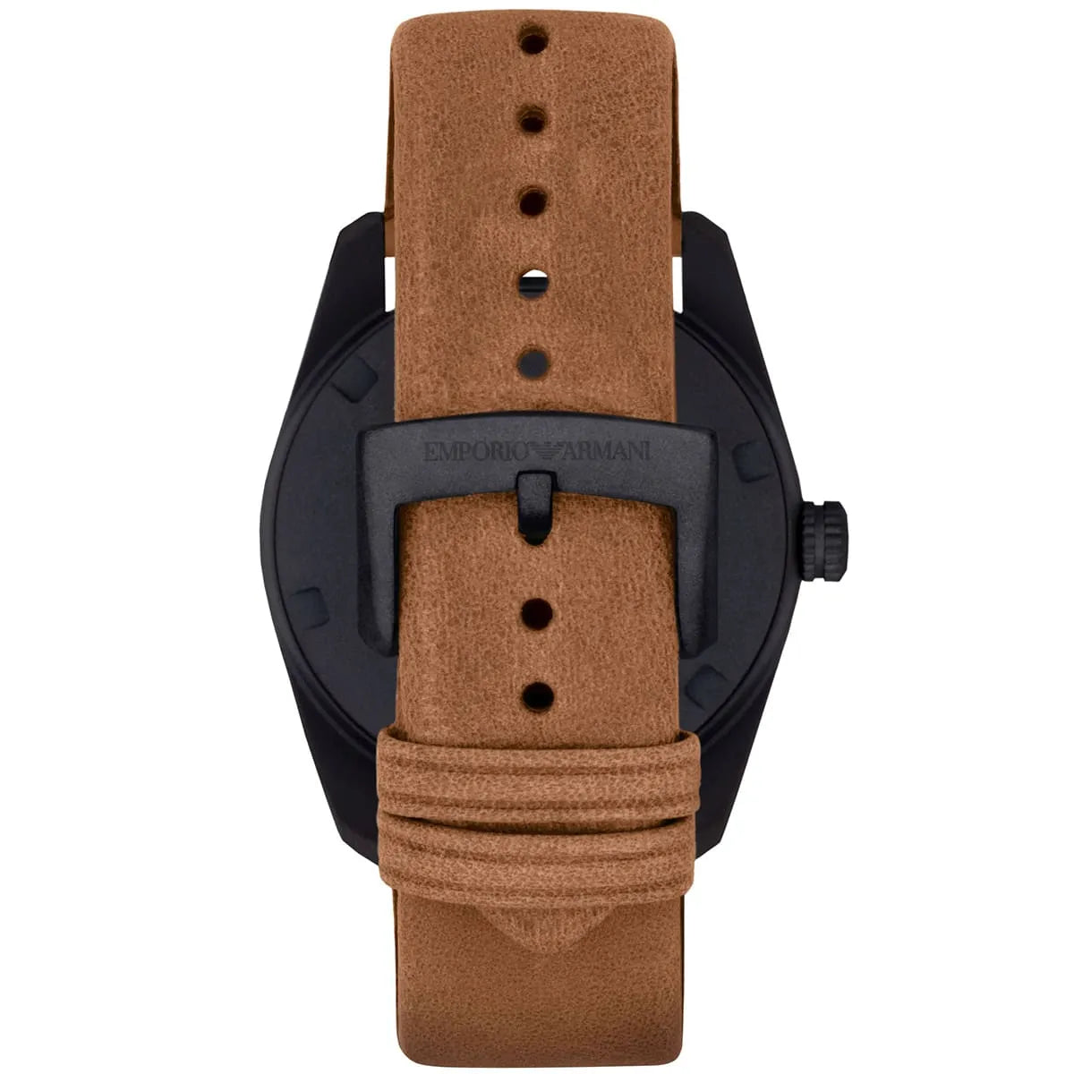 AR6080 brown leather strap with black buckle and adjustment holes