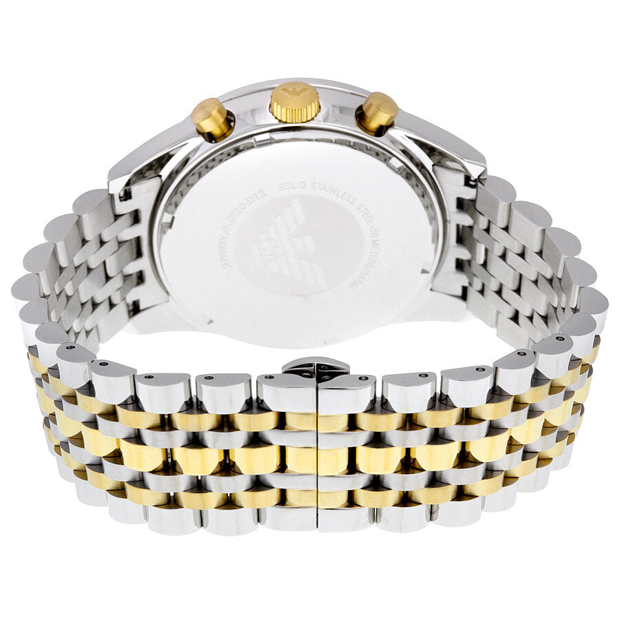 Emporio Armani AR6088 caseback view showing solid stainless steel case back