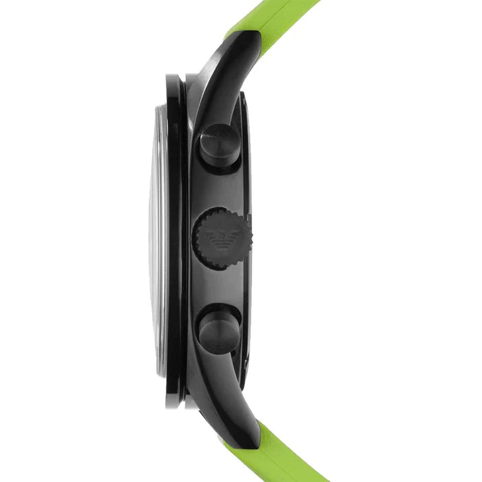 Emporio Armani Sports Analog Black Dial Green Rubber Strap Men Watch - AR6115