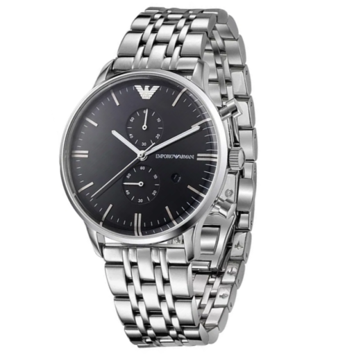 Emporio Armani Chronograph Black Dial Stainless Steel Men's Watch AR80009