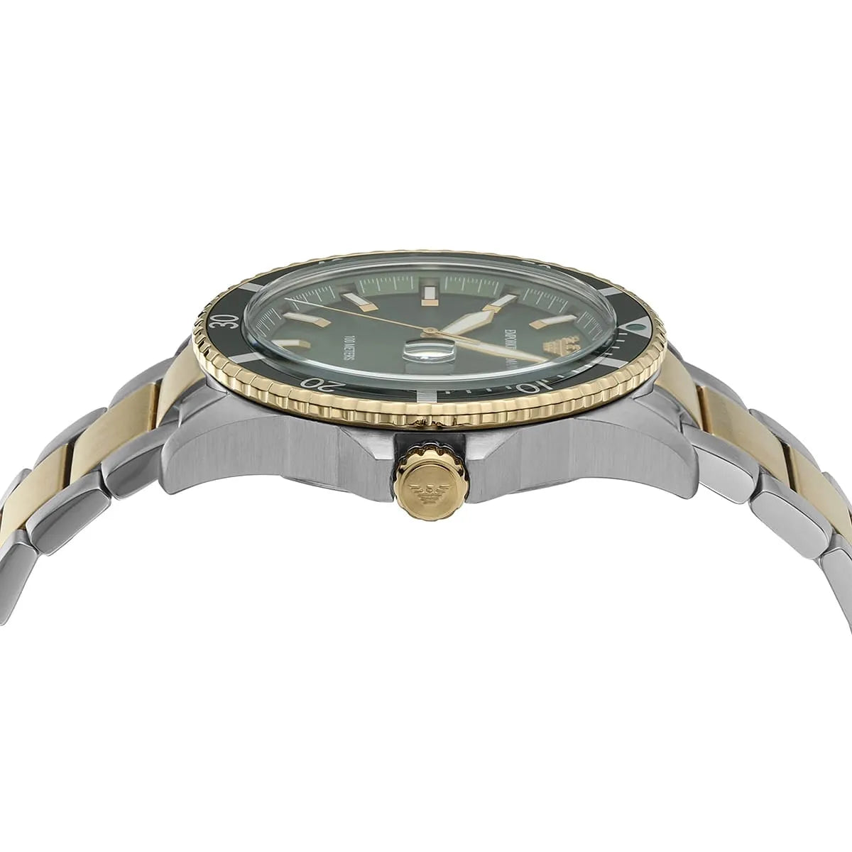 Emporio Armani Diver Chronograph Green Dial Two-Tone Men's Watch AR80063