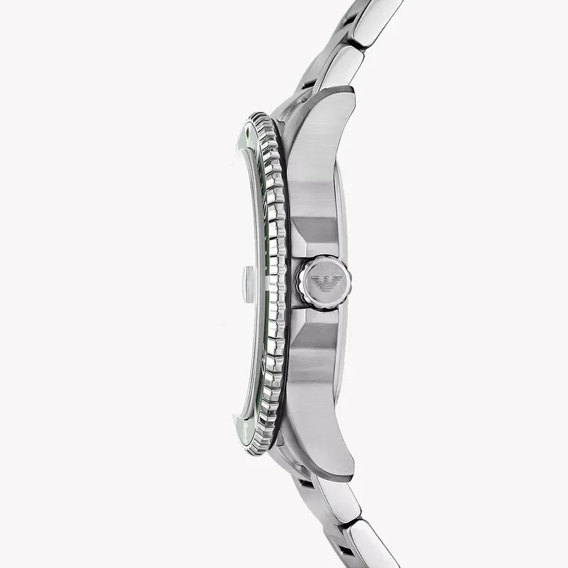 Side profile of Emporio Armani AR80072 showing case thickness and bezel