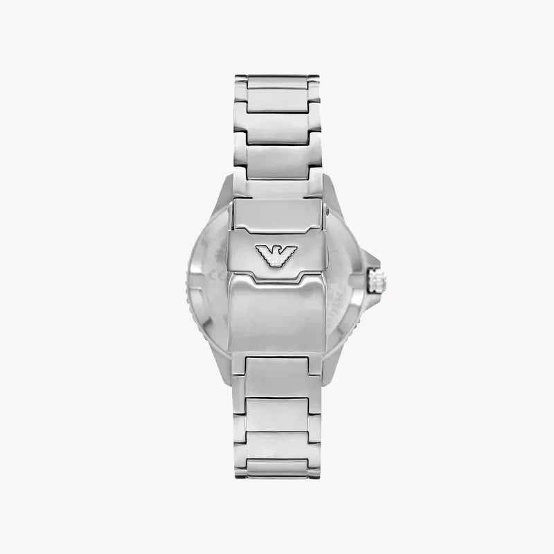 Caseback view of Emporio Armani AR80076 with Emporio Armani eagle logo