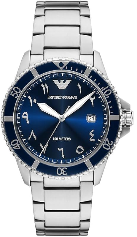 Emporio Armani  Silver/Blue Quartz Men's Watch - AR80076