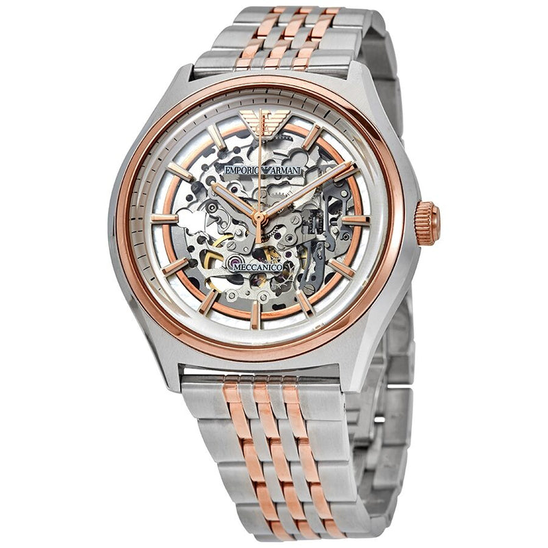 Emporio Armani Automatic Skeleton Dial Two-tone Men's Watch AR60002 - Watches of New Zealand