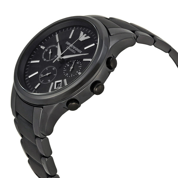 Emporio Armani Ceramica Chronograph Black Dial Men's Watch AR1452 - Watches of New Zealand #2