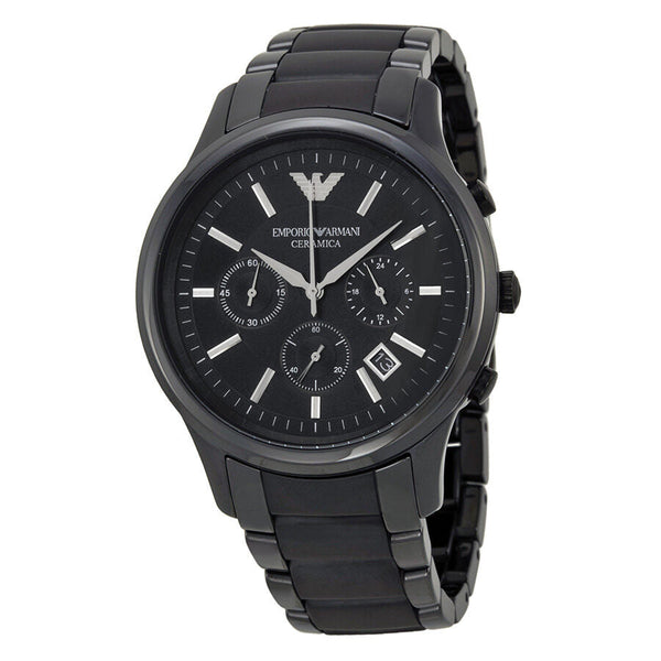Emporio Armani Ceramica Chronograph Black Dial Men's Watch AR1452 - Watches of New Zealand