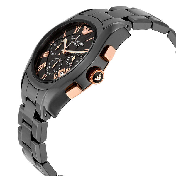 Emporio Armani Ceramica Chronograph Black Dial Men's Watch AR1410 - Watches of New Zealand #2