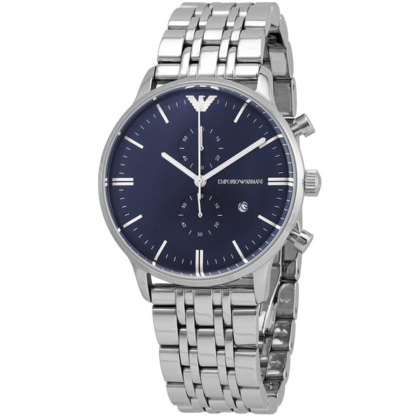 Emporio Armani Chronograph Quartz Dark Blue Dial Men's Watch #AR1648 - Watches of New Zealand