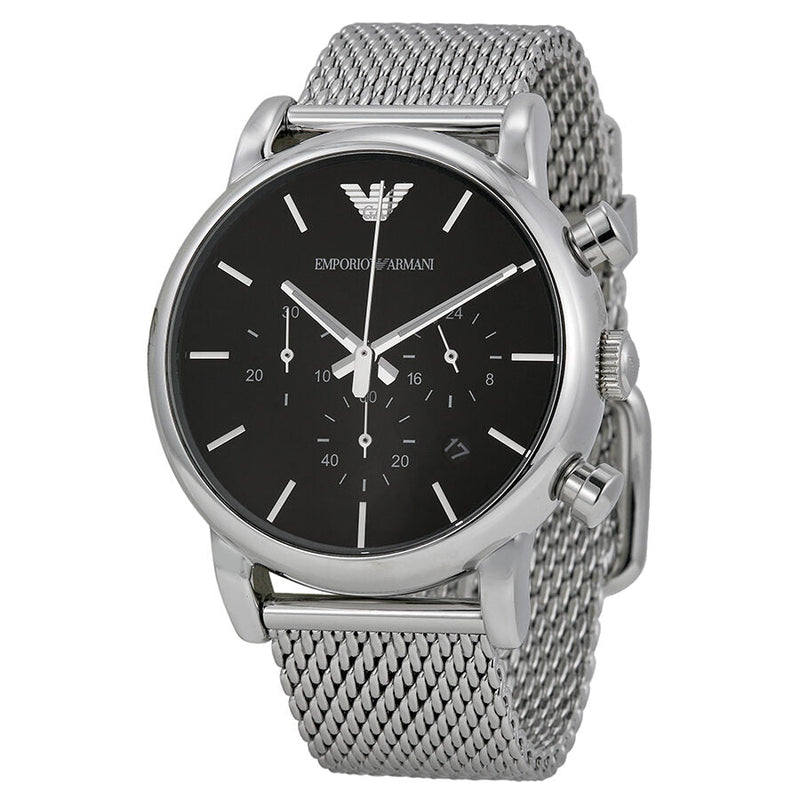 Emporio Armani Classic Chronograph Black Dial Steel Men's Watch #AR1811 - Watches of New Zealand