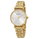 Emporio Armani Classic Silver Dial Gold-tone Ladies Watch #AR1877 - Watches of New Zealand