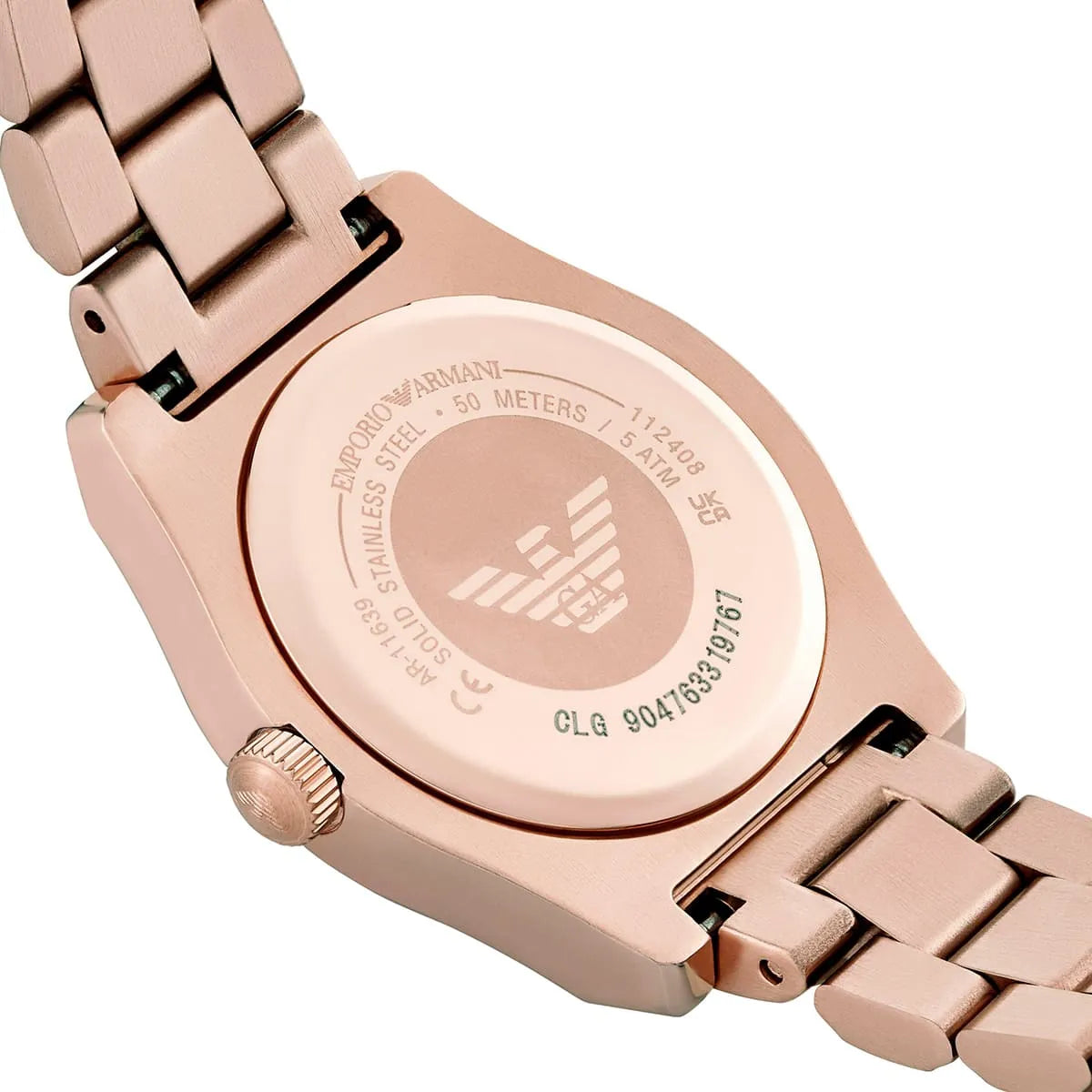 Emporio Armani Federica Analog Green Dial Rose Gold Steel Strap Women Watch - AR11639