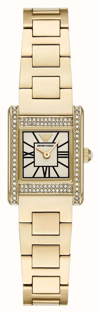 Emporio Armani Genni White Dial Gold-Tone Quartz Women's Watch - AR11663