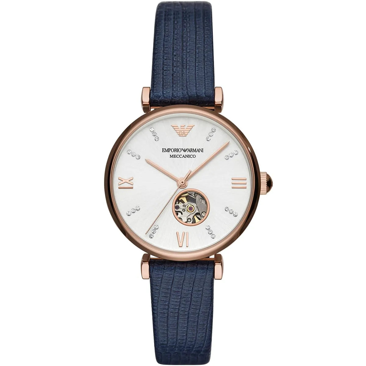 Emporio Armani Gianni T-Bar Meccanico Rose Gold Women's Watch - AR60020
