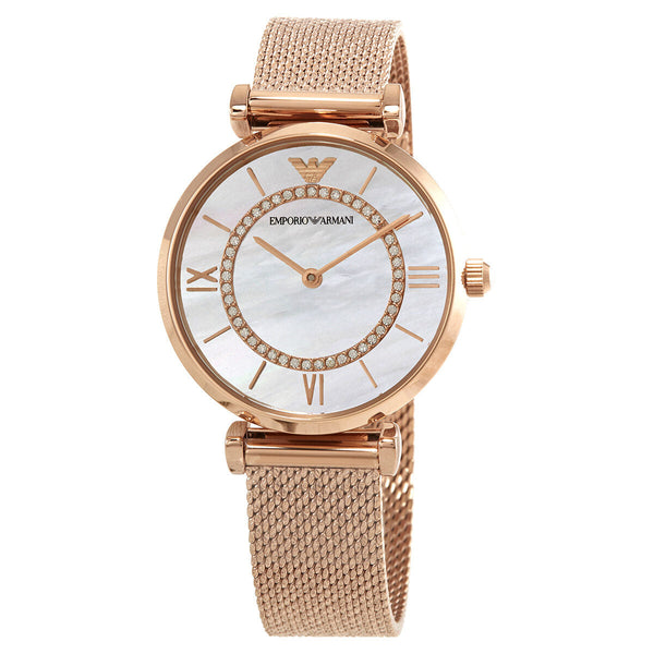 Emporio Armani Gianni T-Bar Mother of Pearl Dial Ladies Watch #AR11320 - Watches of New Zealand