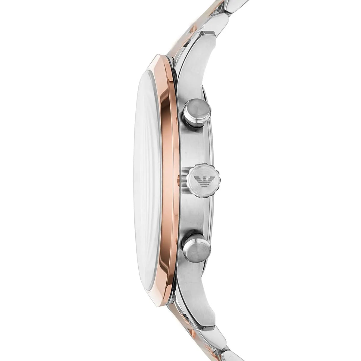 Emporio Armani Giovanni Chronograph White Dial Two Tone Steel Strap Watch AR11209