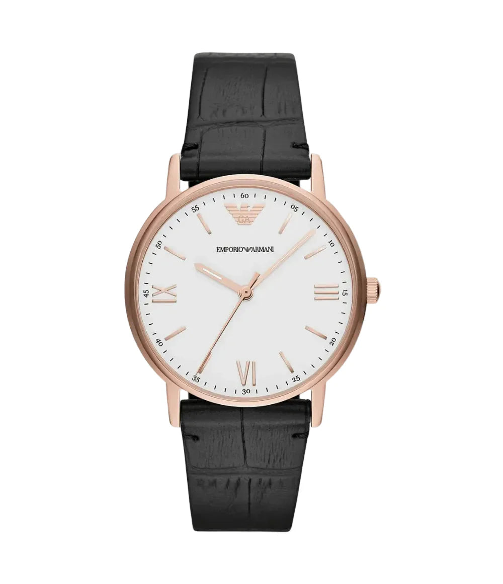 EMPORIO ARMANI Kappa White Dial Leather Men's Watch AR80015