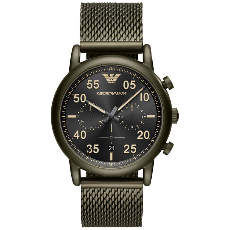 Emporio Armani Luigi Black Stainless-Steel Quartz Fashion Men's Watch AR11115