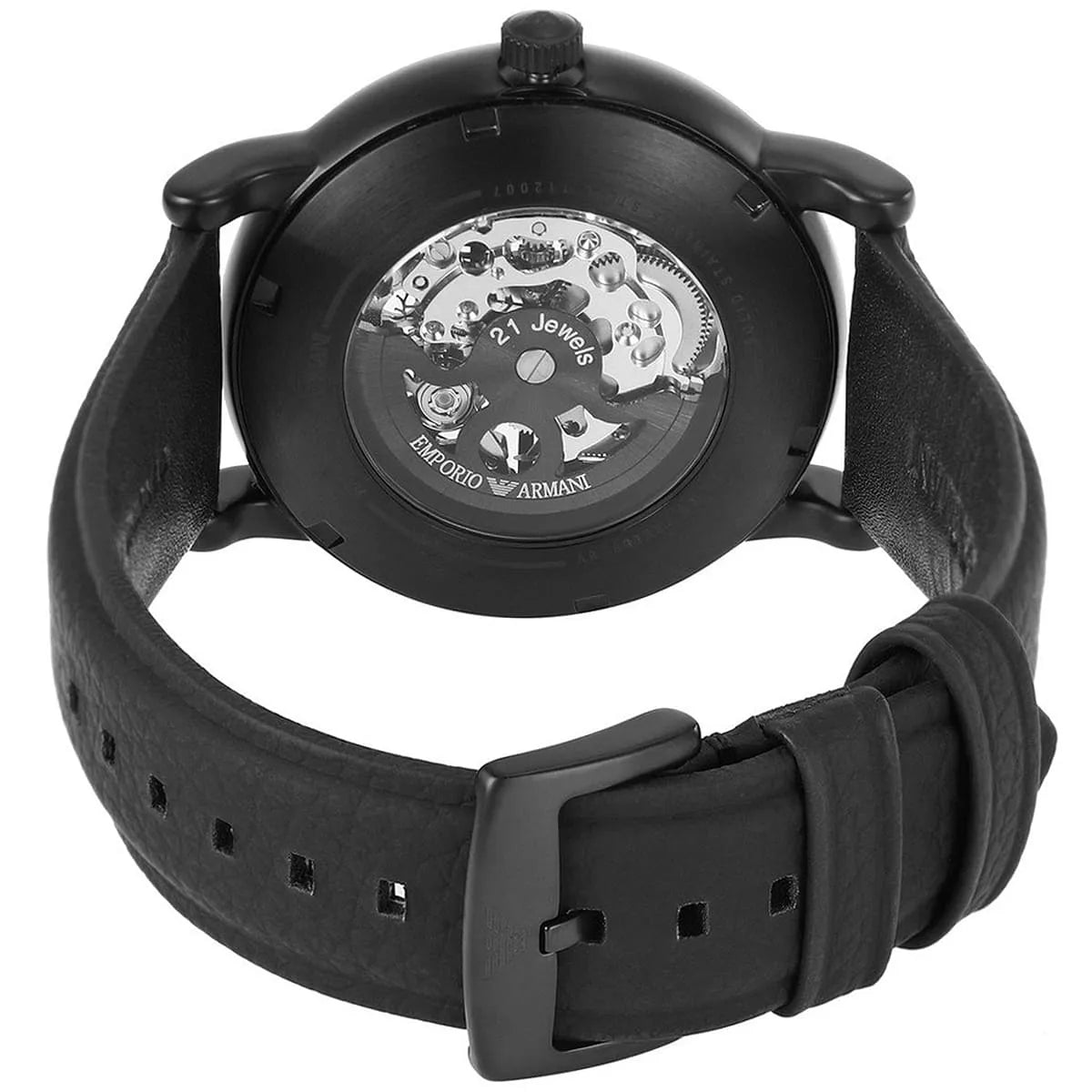 Emporio Armani Luigi Skeleton Leather Automatic Men's Watch AR60032