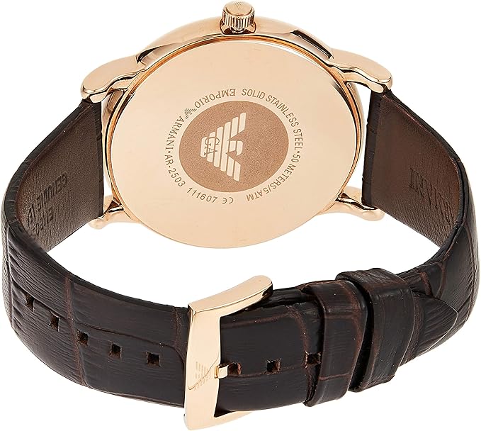 Emporio Armani Renato Brown Dial Rose Gold Steel Watch For Men AR2504