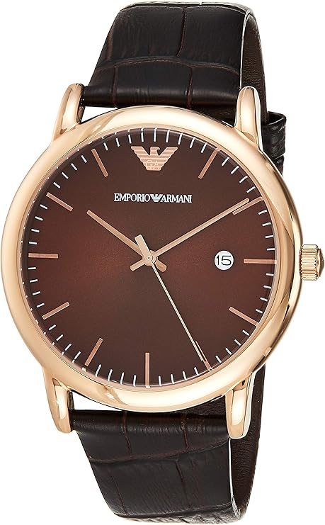 Emporio Armani Renato Brown Dial Rose Gold Steel Watch For Men AR2504