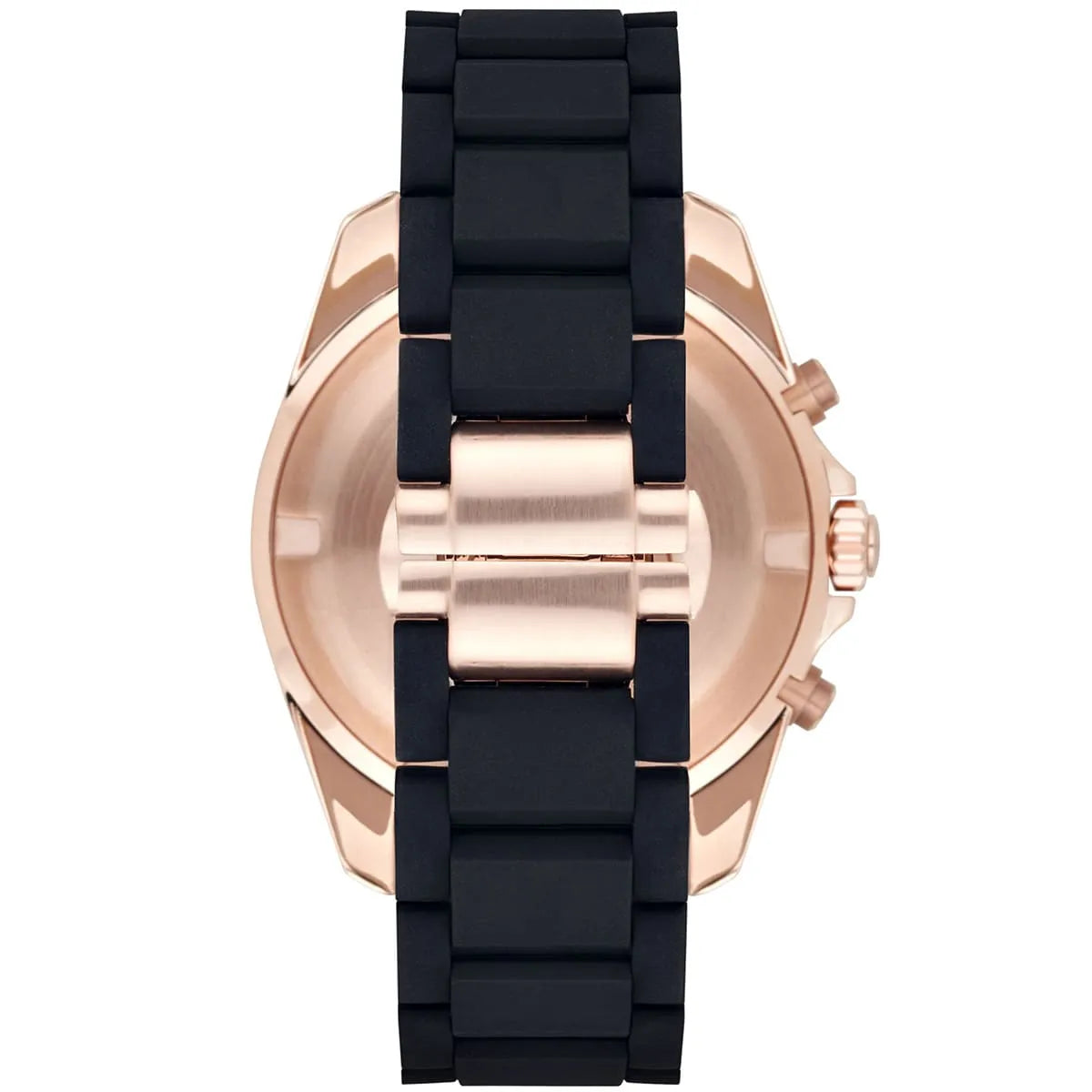 Emporio Armani Sigma AR6066 black silicon strap with rose gold clasp and case back