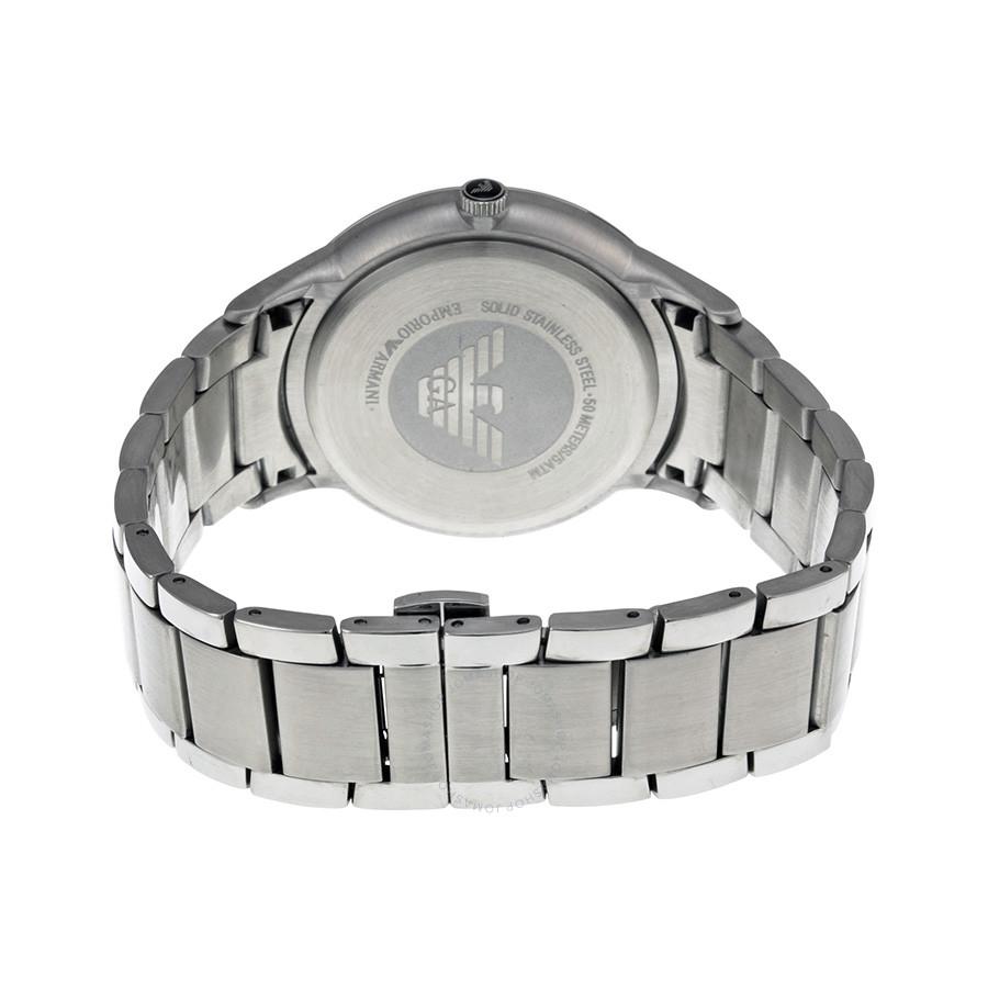 Emporio Armani Sportivo AR2457 stainless steel caseback with engraved details